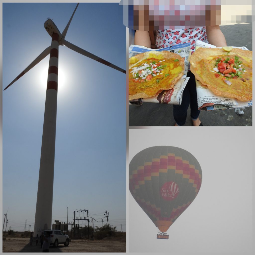 Wind mill, Dal pakwan and hot air balloon at Jaisalmer